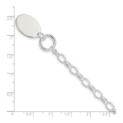 Sterling Silver 6mm Oval Disc Toggle Cable Chain Bracelet – view 5