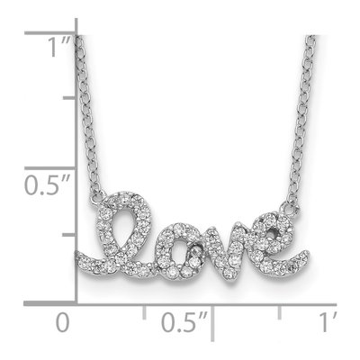 Sterling Silver CZ LOVE Pendant Necklace – view 4