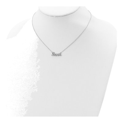 Sterling Silver CZ LOVE Pendant Necklace – view 5