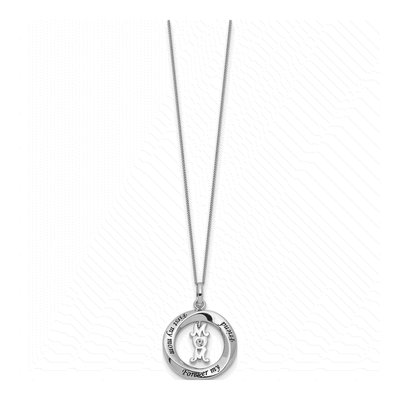 Sterling Silver CZ Mom Friend Pendant Necklace – view 3