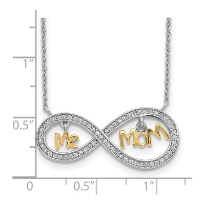 Gold-Plated Sterling Silver Mom Me CZ Infinity Pendant Necklace – view 4