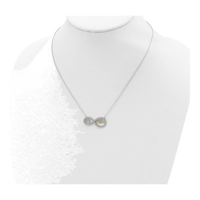 Gold-Plated Sterling Silver Mom Me CZ Infinity Pendant Necklace – view 5
