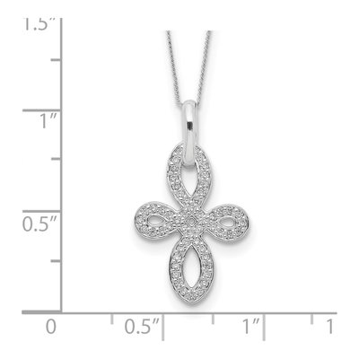 Sterling Silver CZ Cross Pendant Necklace – view 4