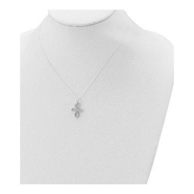 Sterling Silver CZ Cross Pendant Necklace – view 5