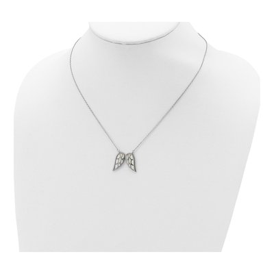 Sterling Silver Opal Wings Pendant Necklace – view 5