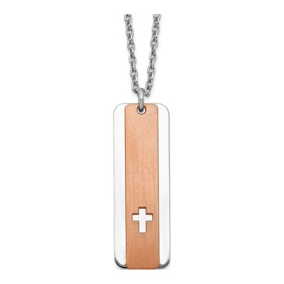 Sterling Silver Dogtag Cross Pendant Necklace – view 6