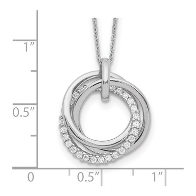 Sterling Silver CZ Fancy Pendant Necklace – view 4