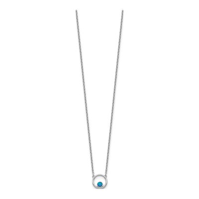 Sterling Silver Opal Circle Necklace – view 3