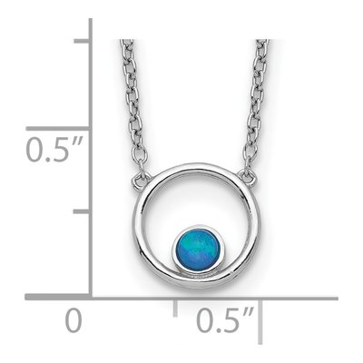 Sterling Silver Opal Circle Necklace – view 4