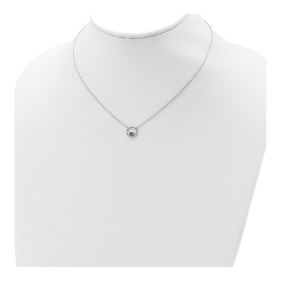 Sterling Silver Opal Circle Necklace – view 5