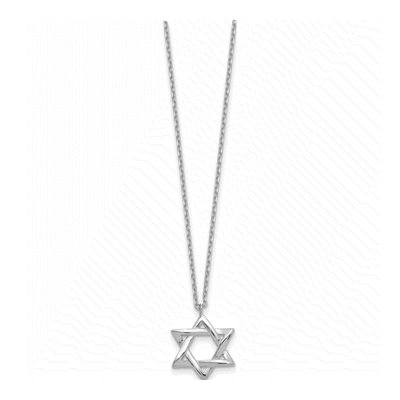 Sterling Silver Star of David Pendant Necklace – view 3