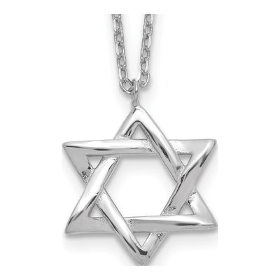 Sterling Silver Star of David Pendant Necklace