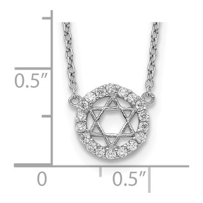 Sterling Silver CZ Star of David Pendant Necklace – view 4