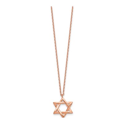 Rose Gold-Plated Sterling Silver Star of David Pendant Necklace – view 3