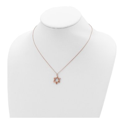 Rose Gold-Plated Sterling Silver Star of David Pendant Necklace – view 5