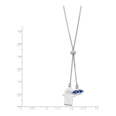 Sterling Silver Hamsa Eye Pendant Necklace – view 2