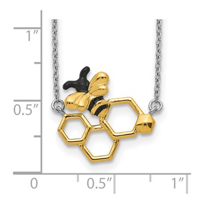 Gold-Plated Sterling Silver Bee Pendant Necklace – view 4