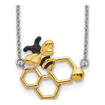 Gold-Plated Sterling Silver Bee Pendant Necklace