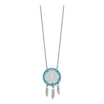 Sterling Silver Opal Dreamcatcher Necklace – view 3