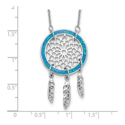 Sterling Silver Opal Dreamcatcher Necklace – view 4