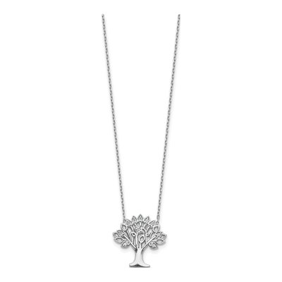 Sterling Silver CZ Tree Pendant Necklace – view 3