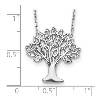 Sterling Silver CZ Tree Pendant Necklace – view 4