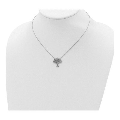 Sterling Silver CZ Tree Pendant Necklace – view 5