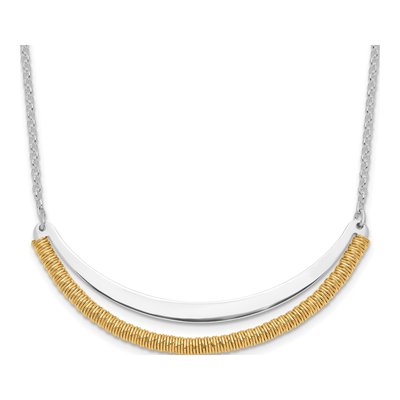 Gold-Plated Sterling Silver Curved Bar Necklace