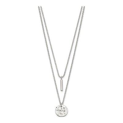 Sterling Silver 2-Strand Hammered Circle Bar Necklace – view 2