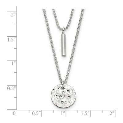 Sterling Silver 2-Strand Hammered Circle Bar Necklace – view 3