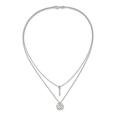 Sterling Silver 2-Strand Hammered Circle Bar Necklace – view 5