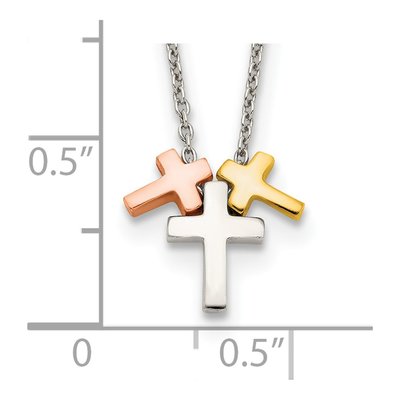 Gold-Plated Sterling Silver Triple Cross Necklace – view 4