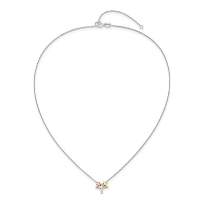 Gold-Plated Sterling Silver Triple Cross Necklace – view 6