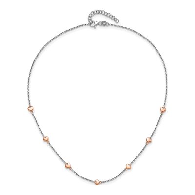 Sterling Silver 7-Heart Pendant Necklace – view 6