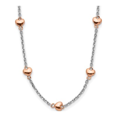 Sterling Silver 7-Heart Pendant Necklace