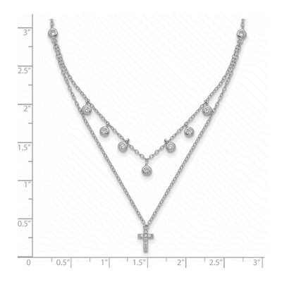 Sterling Silver CZ Cross Necklace – view 4