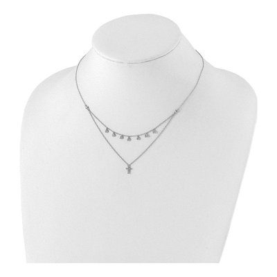 Sterling Silver CZ Cross Necklace – view 5