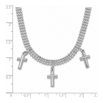 Sterling Silver 3-Cross Choker Necklace – view 3