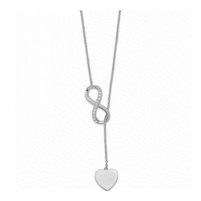 Sterling Silver CZ Infinity Heart Y-Necklace Pendant Necklace – view 3