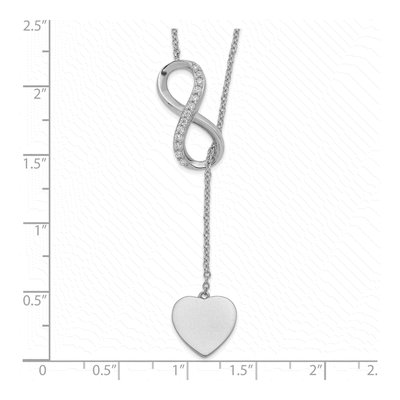 Sterling Silver CZ Infinity Heart Y-Necklace Pendant Necklace – view 4