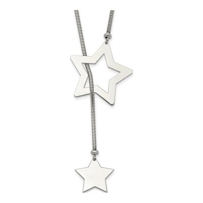 Sterling Silver Star Cable Wrap Pendant Necklace