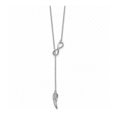 Sterling Silver Infinity Wing Pendant Necklace – view 3