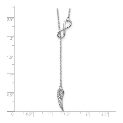 Sterling Silver Infinity Wing Pendant Necklace – view 4