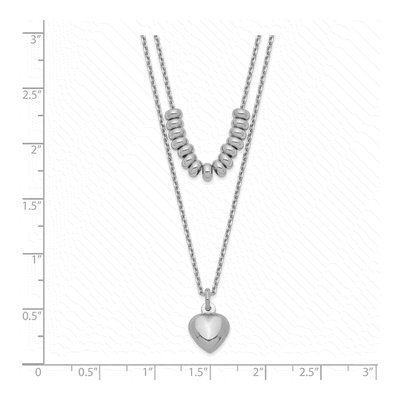 Sterling Silver 2-Strand Heart Pendant Necklace – view 2