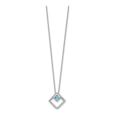 Sterling Silver CZ Pendant Necklace – view 3