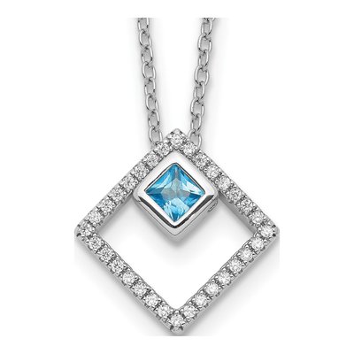 Sterling Silver CZ Pendant Necklace