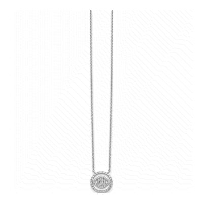 Sterling Silver CZ Evil Eye Pendant Necklace – view 3