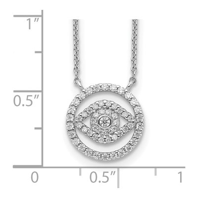 Sterling Silver CZ Evil Eye Pendant Necklace – view 4