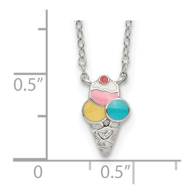 Sterling Silver Ice Cream Cone for Girls Pendant Necklace – view 4