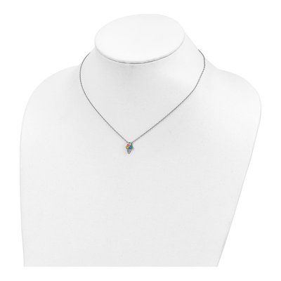 Sterling Silver Ice Cream Cone for Girls Pendant Necklace – view 5